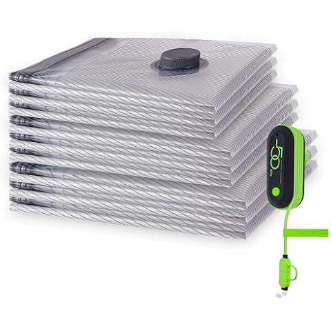 Vacbird Travel Vacuum Storage Bags Compression Packing Bags for Luggage and Suitcase 6 Combo Pack Cover