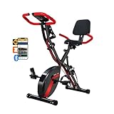 BARWING Stationary Exercise Bike for Home Workout, 5 IN 1 Foldable Indoor Cycling Bike for Seniors, 350LB Capacity, 16-Level Magnetic Resistance,330LB Capacity,Comfortable Seat Backrest
