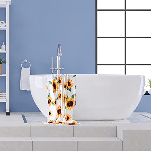 Livilan Microfiber Sunflower Floral Beach Towel For Women Girls Adults, 30”X60” Oversized Lightweight Pool Swim Bath Shower Towel, Thin Quick Dry Sand Proof Beach Towel Clearance Sunflower Gifts #TOP2