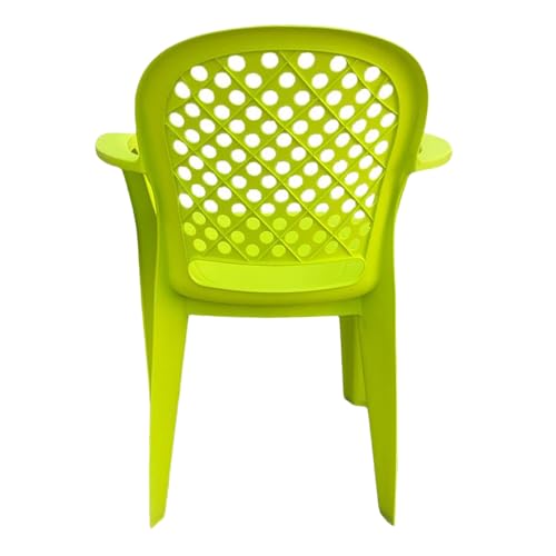 Image of Cello Crystal Armrest Plastic Chair | Chairs for Living Room, Garden, Home Indoor and Outdoor Use (Colour: Lime Green, Set of 4)