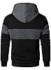 HOOD CREW Men’s Sweatshirts Long Sleeve Pullover Patchwork Plaid Jacquard Hoodie Casual Drawstring Hoody Top Black 4XL #2