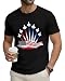 Aiyino Mens USA 250 Patriotic Fighter Jet Shirt American Flag Graphic Tee Black L