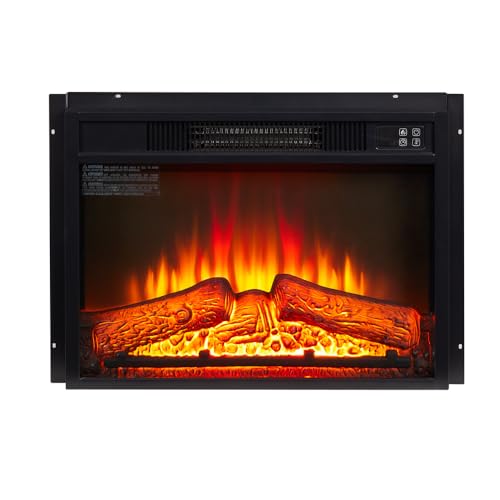 Astrivia Electric Fireplace Inserts 23 Inch Wide with Remote Control Floating Fireplace Insert Heater with Log Set & Realistic Flame, Overheating Protection Without Control - Image 3