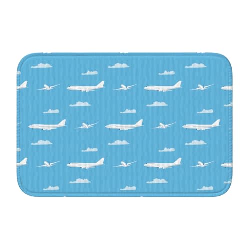 玄関マット 飛行機柄 バスマット 室内 屋外 足拭きマット カーペット おしゃれ 北欧 滑り止め付き 洗える ベットルーム 浴室 台所 寝室 業務用 家庭用 40×60cm