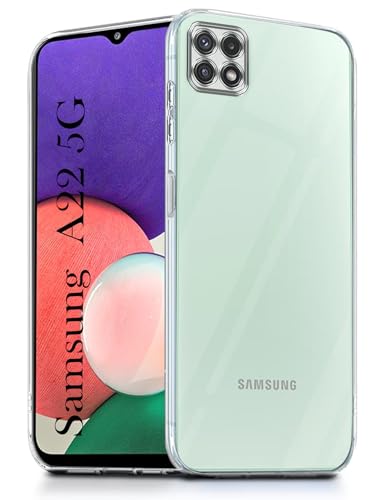 Image of Jkobi Back Cover for Samsung Galaxy A22 5G (Silicone Clear Shockproof Case with Camera Protection | Soft and Flexible | Transparent)