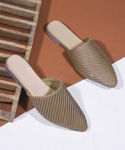 Image of SilverArrow Womens Dotiq Mules | Casul Shoes | Flat Mules Sandals Open Back | Suitable for Casual Outfit