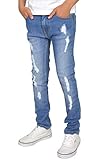 jeans strappati ragazzo zalando Denim invecchiato e sbiadito SK-1 Abbigliamento ragazzi/bambini/giovani Super Skinny Stretch Strappato Jeans sbiaditi Lavaggio leggero. 15 anni