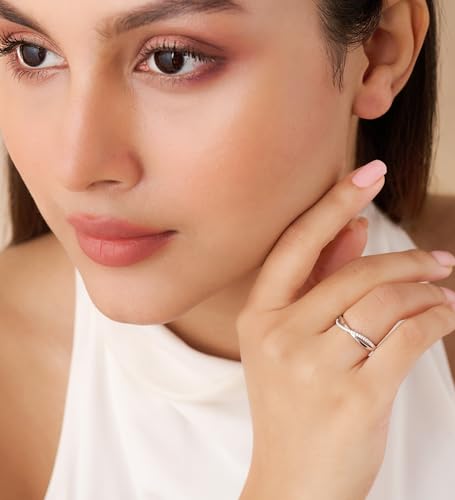 Image of ZAVYA 925 Silver Infinity Ring for Women, Adjustable Rhodium Plated Sterling Silver Ring, Daily Wear Jewellery, Gift for Wife, Girlfriend & Sister, Anniversary & Rakhi Gift, with Certificate & 925 Stamp