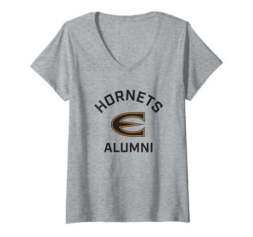 Womens Emporia State University ESU Hornets Arched Alumni V-Neck T-Shirt