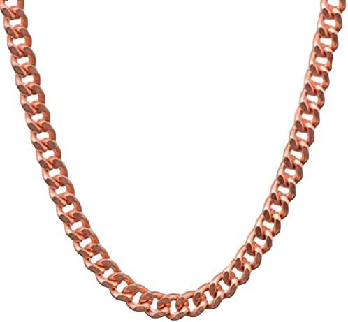 Deluxe Solid Copper Heavy Mens Chain Link 24 inch Necklace