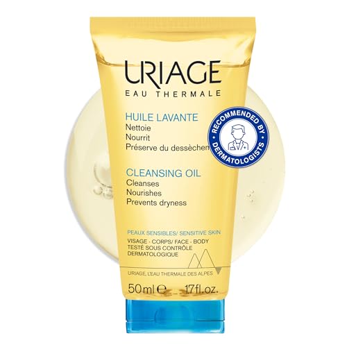 Uriage Duschöl Seifenfrei mit Glycerin 25% - 2in1: Reinigtsanft & spendet Feuchtigkeit - für die ganze Familie - Gesicht & Körper - Seifenfrei, Physiologischer pH-Wert, empfindliche Haut - 50ml