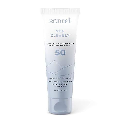 Miniatura 1 de Sonrei Sea Clearly Premium SPF 50 - Gel protector solar transparente para rostro y cuerpo, enriquecido con rayos UVA, UVB y antioxidantes, seguro