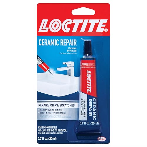 Loctite Ceramic Repair Glue Glossy White 20g Tube Pack of 1 - Repairs Chips & Scratches on Ceramic & Porcelain Heat & Water Resistant Glossy Finish