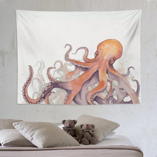 Tapisserie pieuvre design abstrait déco murale grand format pour dortoir
