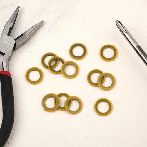 Image of 12pcs 26-830749 Gearcase Drain Plug Seal Washer Gaskets, Lower Unit Grease Gaskets Washer Drain Plug Seal Gearcase Lube Drain Screw Washer Compatible with Mercury Marine /Mercruiser