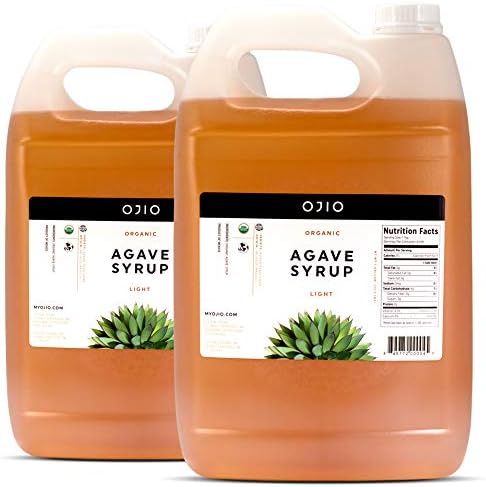 OJIO Agave Syrup | Light, Organic Blue Agave Nectar, Kosher, Vegan + Gluten Free - Mexican Origin -Bulk- 2 Gallon