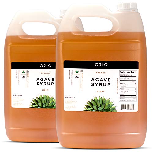 Ojio Agave Syrup | Light, Organic Blue Agave Nectar, Kosher, Vegan + Gluten Free - Mexican Origin -Bulk- 2 Gallon #TOP3