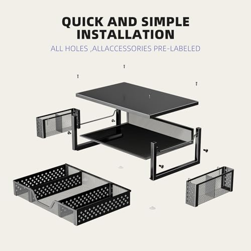 Simple Trending Desk Organizer and Accessories, Monitor Stand Riser, Black - image 9