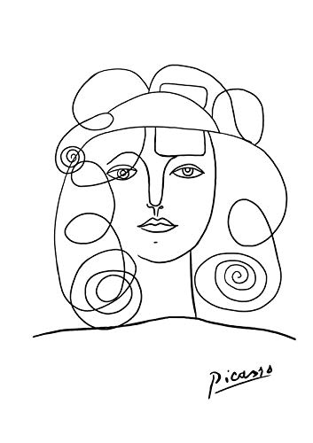 Picasso portrait femme l'élégance d'un croquis petit format encadré mat