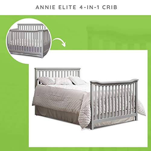 Image of Full-Size Conversion Kit Bed Rails for Sorelle Convertible Cribs - Solid Wood Rail - Toddler and Adult Bed Rail for Full-Size Beds - Essential Nursery & Baby Furniture (Model #221, Gray)