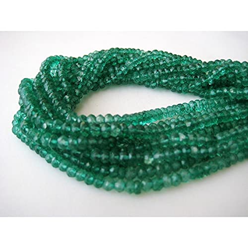 LKBEADS 10 żyłek cena hurtowa, powlekany kwarc koralik, kolor zielonego onyksu, mikro fasetowane koraliki Rondelle, koraliki 4 mm, każdy 35 cm