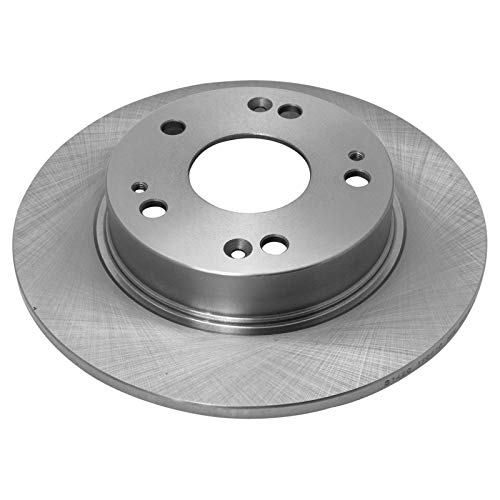 Image of TRQ Rear Brake Pad and Rotor Set Semi Metallic Solid Rotors