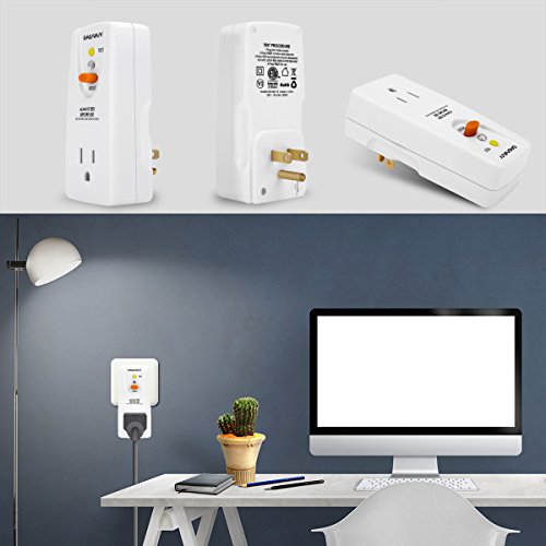 Oaonan Gfci Adapter 15 Amp 3 Prongs Grounded, Waterproof, Gfci Plug Portable With One Outlet And Male Plug-In Ground Fault Circuit Interrupter To Protect Electric Safety #TOP4