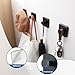 ENIBOE 4 PCS Adhesive Bathroom Hooks No Tools, Plastic Large Robe Coat Hooks, Damage Free Towel Hooks Multifunctional Stick on Hooks, Heavy Duty Wall Hook for Home, Bathroom, Matte Black Hook Holder