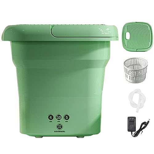 11L Small Foldable Portable Mini Washing Machine; RV, Camping, Travel Must Have Outdoor Products can Wash Small Clothes (Color : Pink+Blue Light)