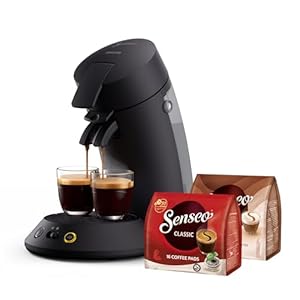 Philips SENSEO Original Plus – Kaffeestärkewahl, Coffee Boost, 2-Tassenfunktion, 0, 7L Wassertank, samtige Crema, inklusive 2 Packungen Pads (CSA210/69)