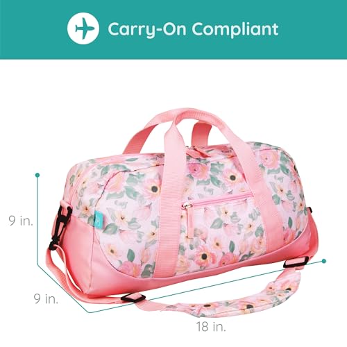 Image of JumpOff Jo by Wildkin Overnighter Duffel Bag - Lightweight Travel Bag for Kids - Floral Watercolor