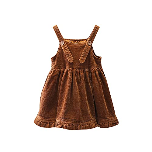 Toddler Baby Girls Corduroy Pinafore Overall Dress