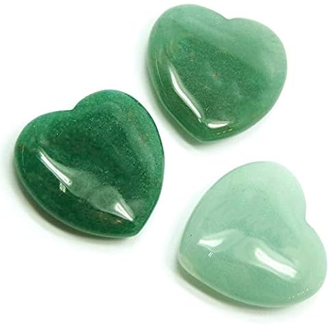 Luos Cultural Goods Green Aventurine Heart Shape Crystal - Balances, Protects Mental Well-Being, Spirit Stone, Jewelry, Home Decoration Gemstone, 1 Inch Size, 1 Piece Cover