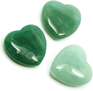 Luos Cultural Goods Green Aventurine Heart Shape Crystal - Balances, Protects Mental Well-Being, Spirit Stone, Jewelry, Home Decoration Gemstone, 1 Inch Size, 1 Piece
