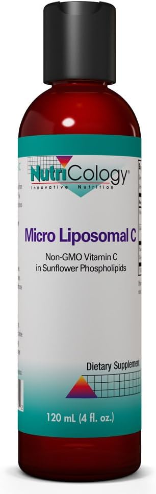 Allergy Research Group Nutricology Micro Liposomal C 1000mg Supplement - Liquid Vitamin C, Sunflower Phospholipids, Sodium Ascorbate, Organic, Bioavailable - 4 Fl Oz