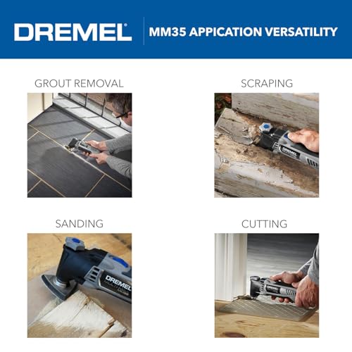 Image of Dremel Multi-Max MM35 3.5 Amp Oscillating Multi Tool Kit with Variable Speed, Corded Power, 7 Multitool Accessories and Storage Bag- Ideal for Metal & Wood Cutting, Sanding, and Box Cutouts