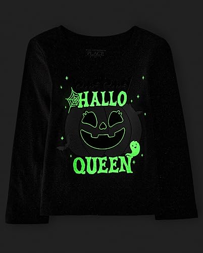 Image of The Children's Place Unisex-Baby and Toddler Halloween Long Sleeve Graphic T-Shirt Halloween Queen 12-18 Months