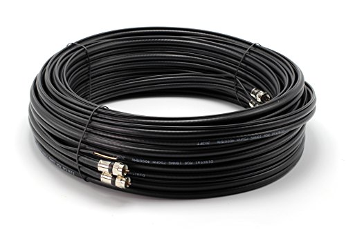 THE CIMPLE CO 12 Feet, Black - Dual RG6 Twin Siamese Coaxial Cable with 18 AWG Copper Ground Wire - Use with Satellite, Cable TV, and HD Antennas - (3.6 Meter)