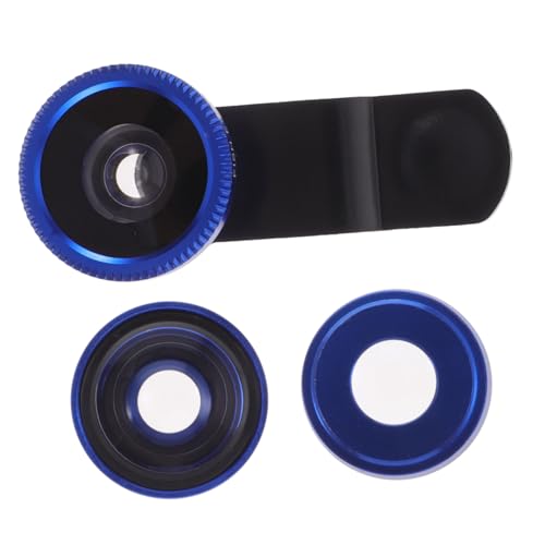 KALLORY Phone Camera Lens Super Wide Angle Macro Clip Lens Easy to Install Blue