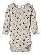 NAME IT Baby-Mädchen NBFWANG Wool Rib LS AOP XXIII Body, Sphinx, 56