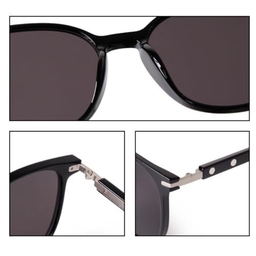 Lunettes de soleil rondes rétro à rivets unisexes verres dégradés