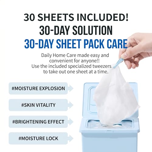 Image of esfolio Made in Korea Pure Skin Facial Mask Sheet, 30 Sheets - Peach Hyaluronic Hydrating Face Mask for Smooth, Soft, and Supple Looking Skin - Korean Skincare Daily Sheet Mask Pack