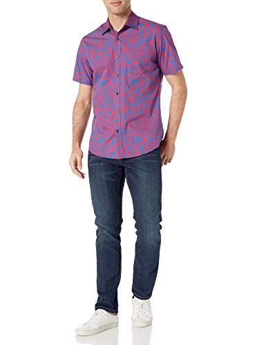 Image of Amazon Essentials Men's Regular-Fit Short-Sleeve Poplin Shirt, Collared, Washed