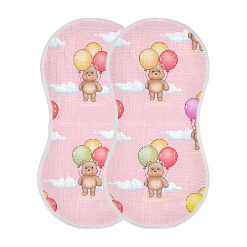 xigua Colorful Balloons Baby Burp Cloths for Newborn Boys and Girls 2 Pack, Soft & Absorbent Cotton Baby Burp Cloth, Baby Washcloths, Newborn Towel, Burp Rags2