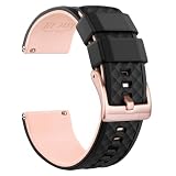 Ritche Correas de reloj de silicona de 18 mm, 20 mm, 22 mm, 24 mm, correa de reloj de goma de liberación rápida para hombres, Negro / Rosa / Oro Rosa, 22mm, Moderno