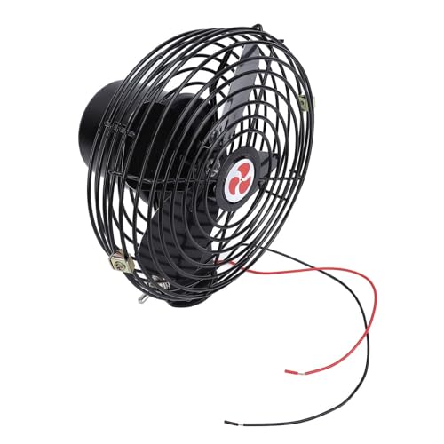 Ventilador metálico de 12 V 24 V para camión, sistema de refrigeración silencioso, barco de cabina de autobús y vehículo comercial, larga distancia, diseño estético de metal, ventilador silencioso
