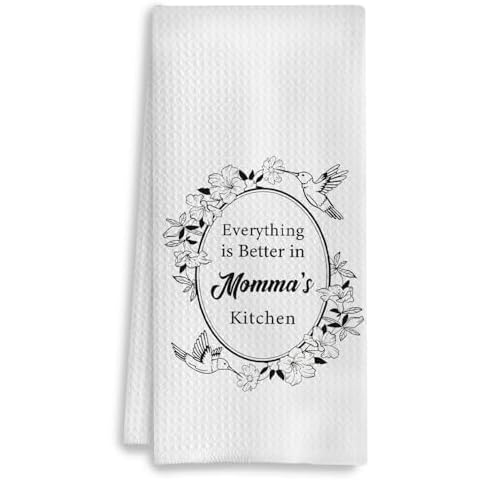 COWEB Momma Gifts Kitchen Towels, Mom Gifts, Mom Gifts from Daughters Sons, Gifts for Mom Dish Towels Tea Towels for Kitchen, Mom Gifts for Christmas Mother's Day, Kitchen Gifts for Mom, 16x24 Inches Cover