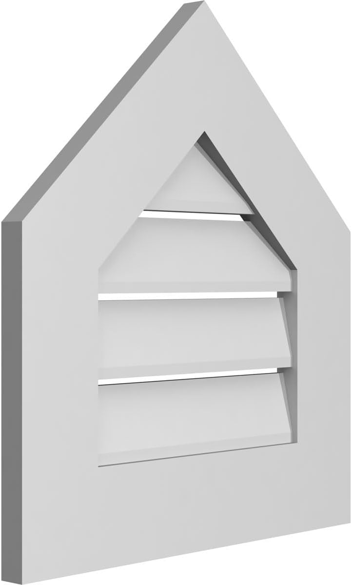 GVSPE18X2001SF-11 Peaked Top Standard Frame, Primed Tan Signature Series Surface Mount Gable Vents, 18-in. W x 20-in. H