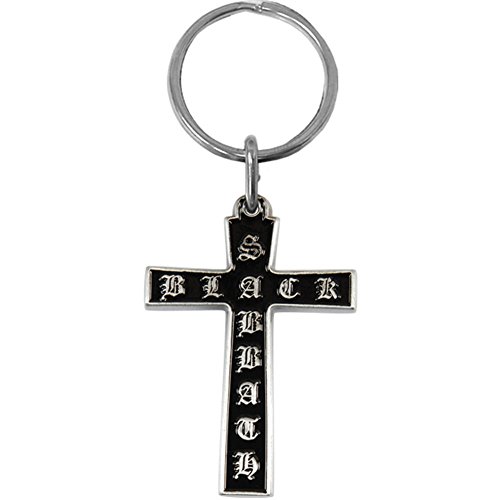 Black Sabbath Cross Metal Key Chain Silver