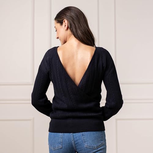 Image of Hope & Henry Women's Long Sleeve Fine Gauge V-Neck Sweater